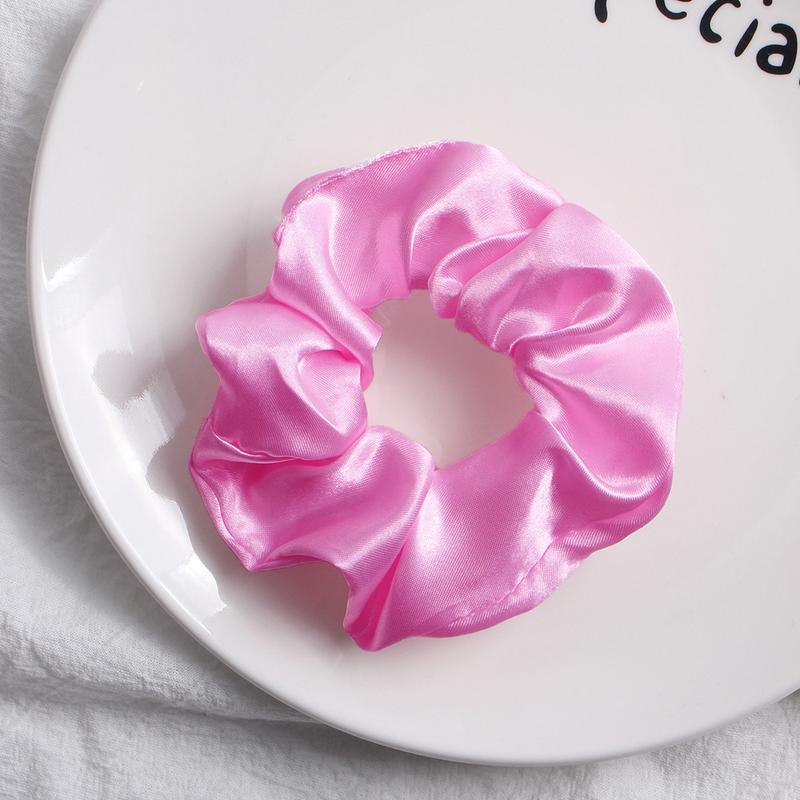 17KM Pink Satin Hair Scrunchie - Soft & Durable for Styling - Perfect for Everyday Use