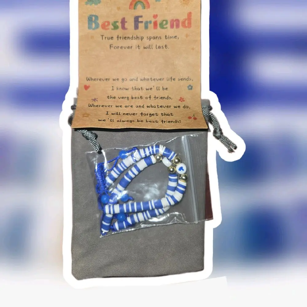 Matching "Best Friends" Clay Bead Bracelets Set (Pack of 2) ️