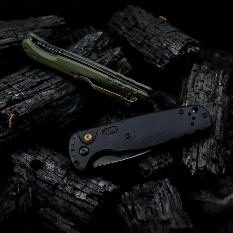 Utility Button Lock Folding Knife D2 Battlewash Blade G10 Handle Multifunctional Cutlery Tool for Outdoor Fishing Camping EDC