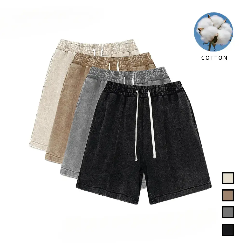 ACTCITY 3Pack Men's Vintage Acid Washed Sweat Shorts, Elastic Waist Drawstring Baggy Jogger Pants with Pockets, Cotton Streetwear Gym Workout Casual Bottoms,vacation,wardrobe,jorts,stretchy,loose fit woman,cargo,,summery,american,relaxed,design,outdoor