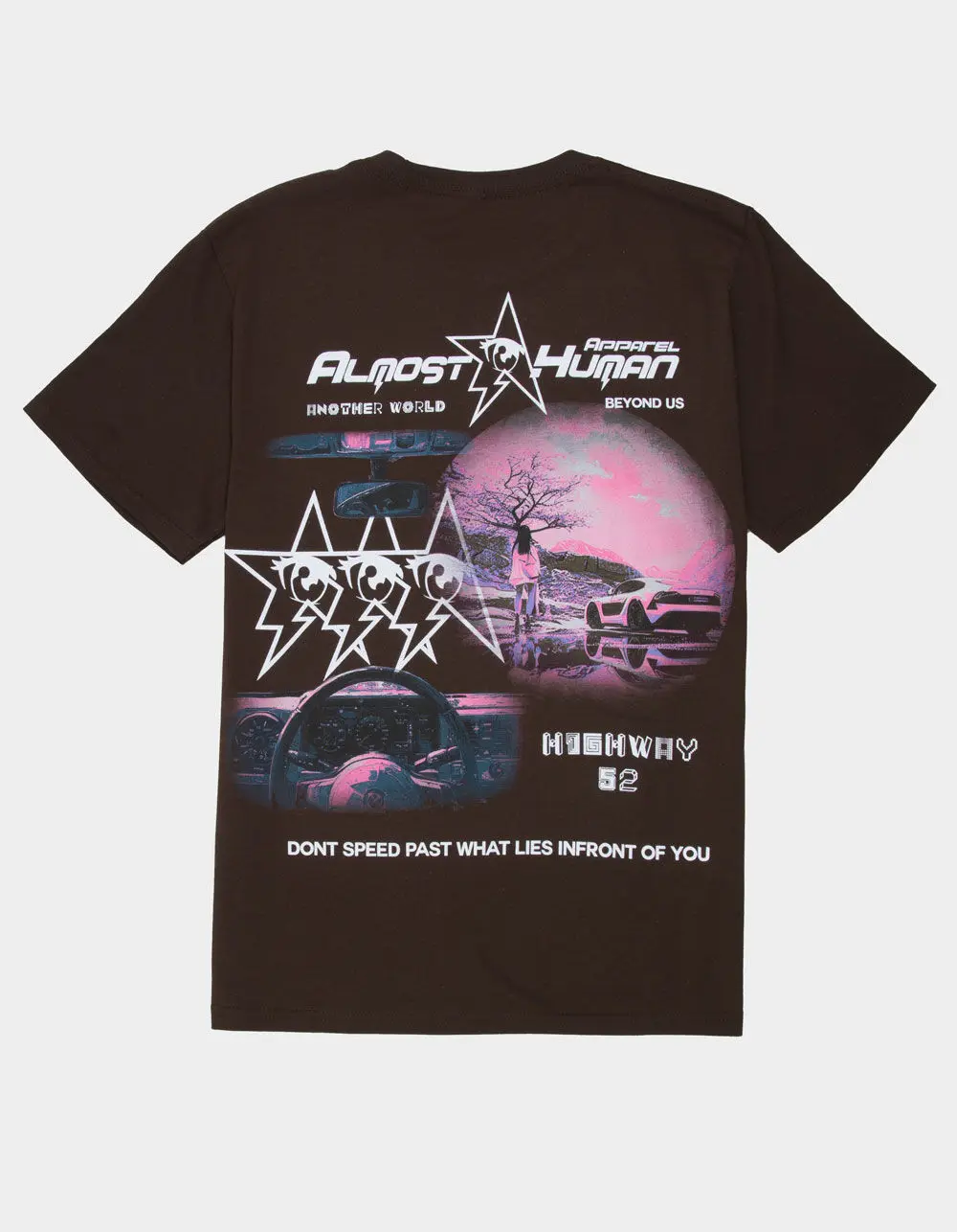 ALMOST HUMAN Pink World Mens Tee