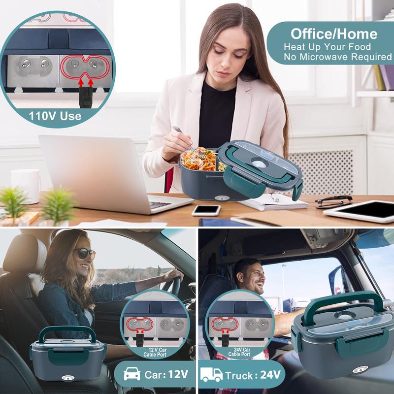 2025 Electric lunch box with Cutlery and  Bag 80W 1,5L, Kitchen Gadgets, Kitchen Utensils Food Storage Container Tableware