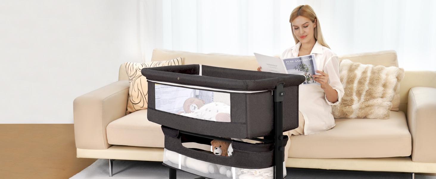 Baby Bassinet, Baby Basinet Bedside Sleeper, Easy to Fold Portable Crib Side Bassinet new Style Girl/boy bassinets Baby Bassinet, Baby Basinet Bedside Sleeper, Easy to Fold Portable Crib Side Bassinet new Style Girl/boy bassinets