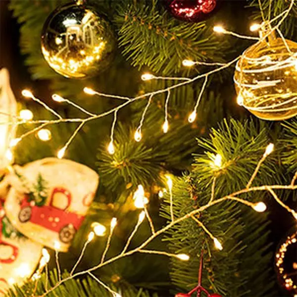 100FT Warm White Plug-In Silver Wire Fairy String Lights, 1000 LEDs with Remote, Cluster Firecracker Lights for Christmas Tree, Bedroom, Patio Decoration