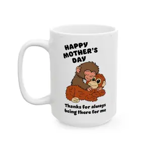 Punch The Monkey Funny Mother's Day Mug, perfect gifts, 11oz and 15oz ceramic coffee mugs