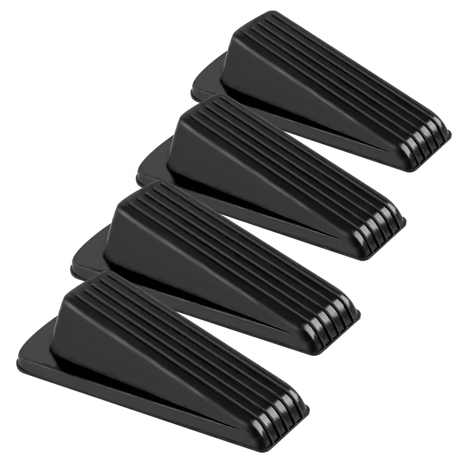 12-Pack Ultra-Thin Stainless Steel Hollow Magnetic Cabinet Door Catches - 4.8in(L)x2.2in(W)x1.3in(H), Durable Rubber Adhesive Friction Grip, Angled Base, Eco-Friendly Ceramic Build for Kitchen, School, Family Room, Office, Multiple Floors Door Stops, Holl