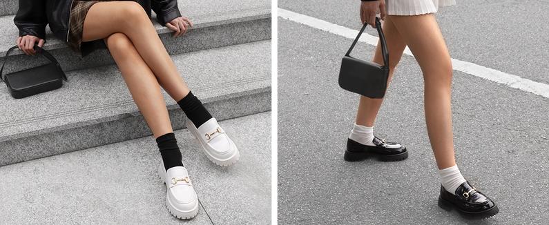 DREAM PAIRS Womens Loafers, Slip-On Platform Chunky Heel Penny Loafers for Women, Comfortable Womens Business Casual Shoes