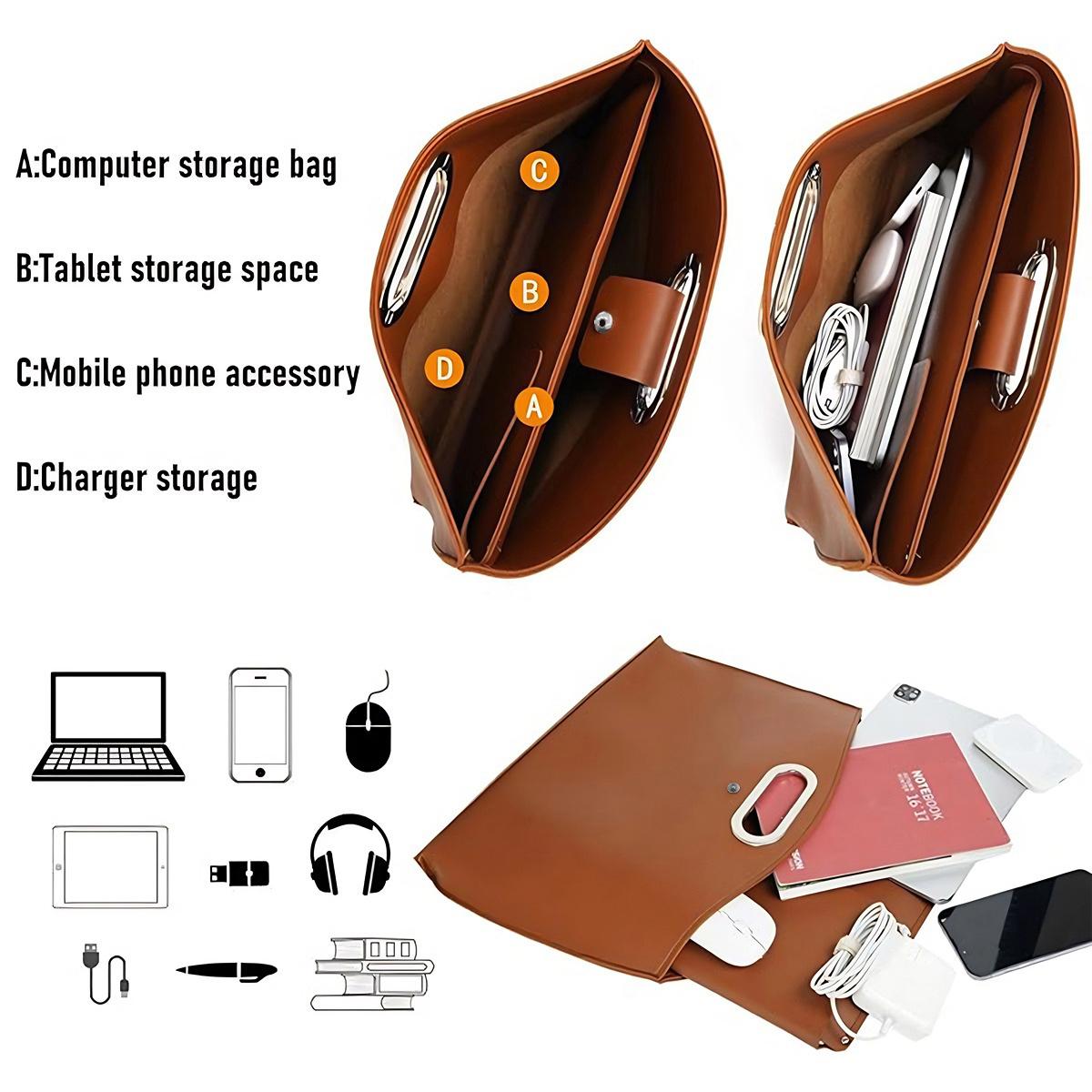 SSYERT 2 in 1 Leather Laptop Tote Bag 14 & 16 inches for Women with Clutch Inner liner bag, Waterproof Leather for Laptops and iPad Cases, Work Tote Bag Purses for Women, Computer bag for Work, Office, Casual SSYERT 2 in 1 Leather Laptop Tote Bag 14 & 16 inches for Women with Clutch Inner liner bag, Waterproof Leather for Laptops and iPad Cases, Work Tote Bag Purses for Women, Computer bag for Work, Office, Casual