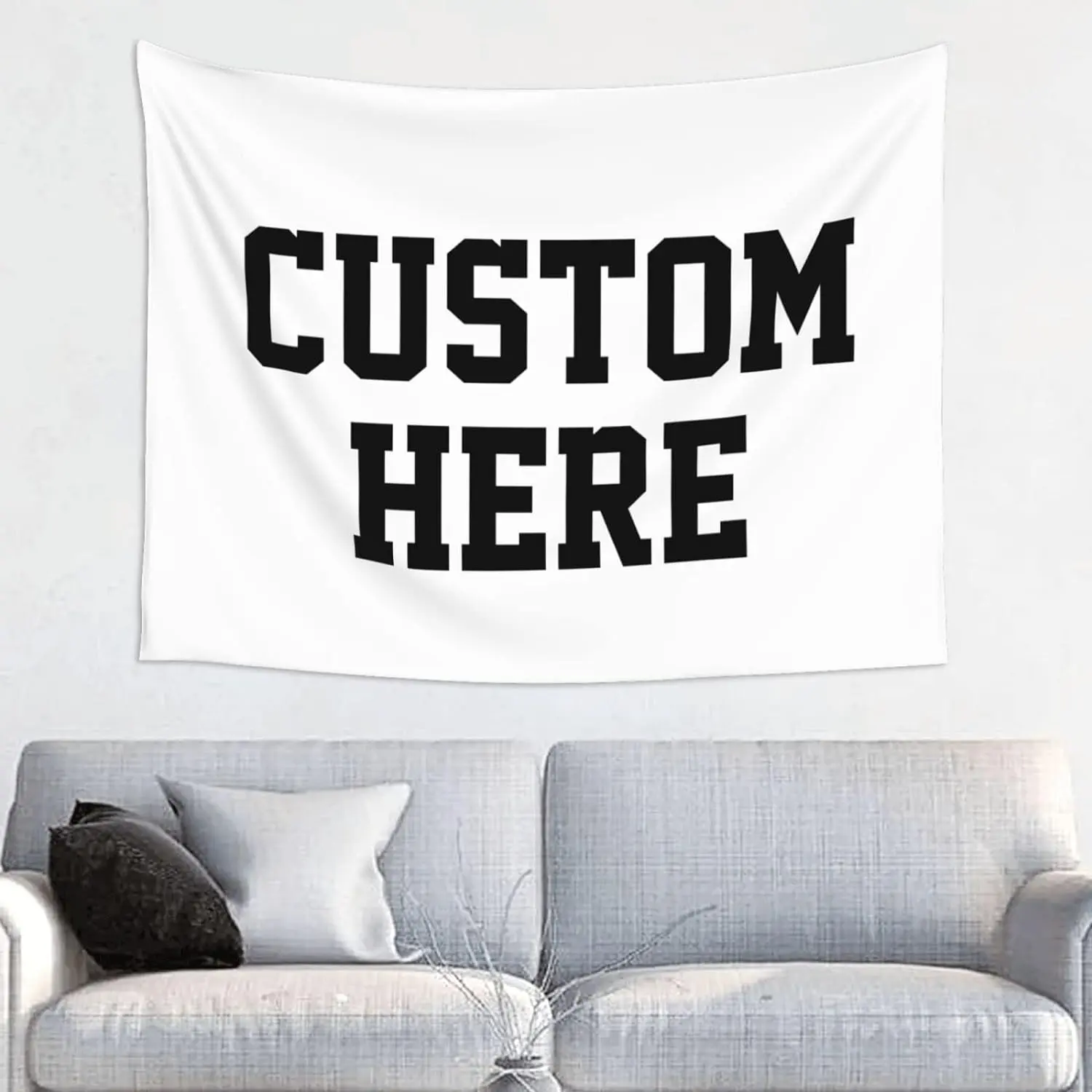 Custom Wall Tapestry Personalized Image Text Custom Tapestry Wedding Funny Backdrop 37W X 29L Tapestry, Dormitory Home Bedroom Art Decorating Photo White tapestry pink bedroom accessories Solid Color Decorative Shabby Chic Design