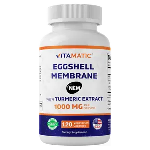 Vitamatic Eggshell Membrane (NEM) with Turmeric Extract | 1000 mg Per Serving | 120 Vegetarian Capsules | Non-GMO | Made in USA
