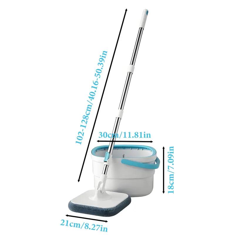 Bepatio 360° Spin Mop and Bucket Set with 2/4 Microfiber Refills , Square Spin Mop Head & Dual Compartment Mop Bucket , Wet And Dry Use, Perfect for Bedroom & Living room & Bathroom