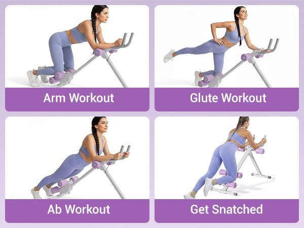 Umay Ab Trainer Machine with LCD Monitor, Foldable Ab Exercise Machine for abs, Arm, Leg, Buttocks Shaper, Core & Ab Trainer at Home Gym for Women, Workout Equipment