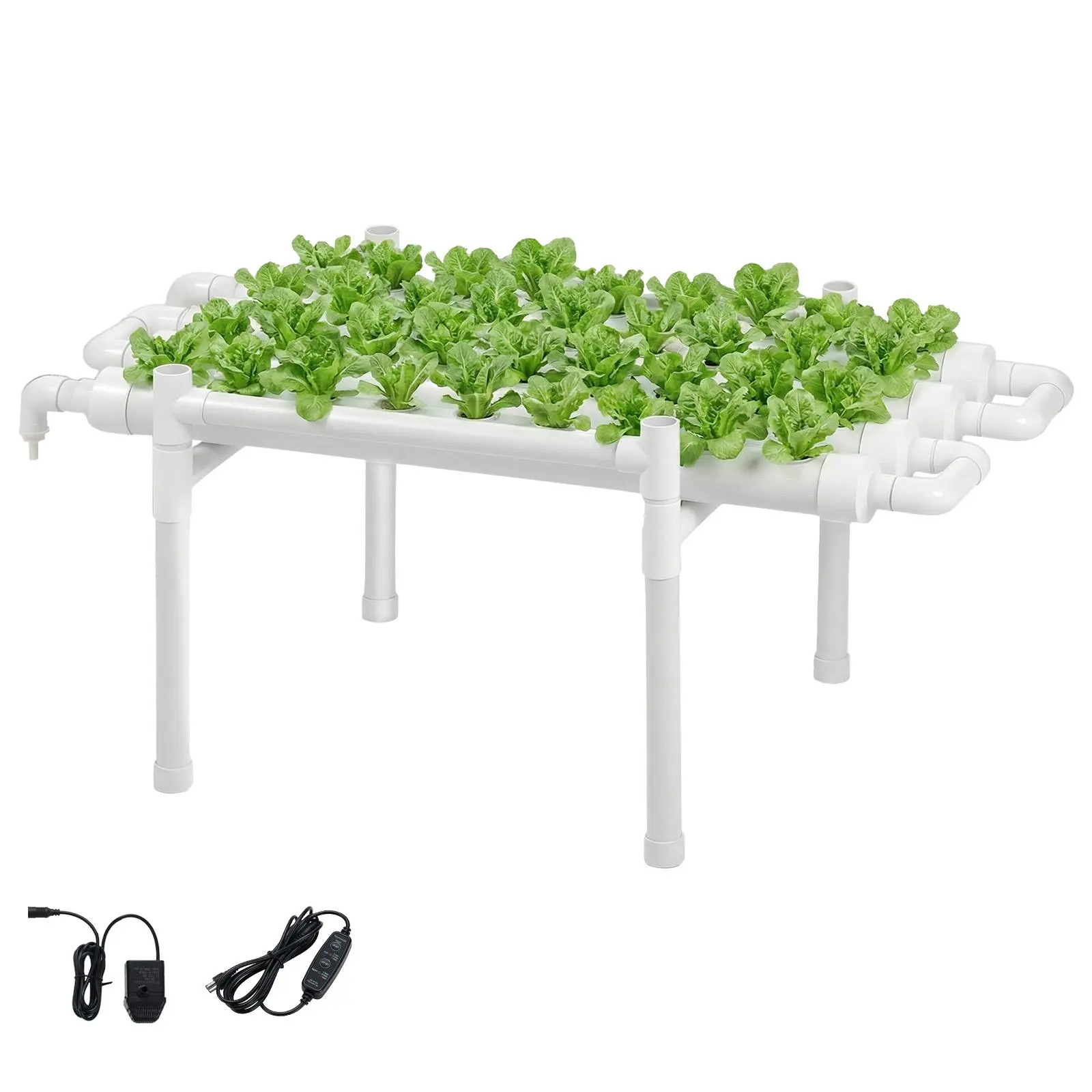 【SummerFinds】VEVOR Hydroponics Growing System Kit, 1-Tier 36 Sites UPVC Pipe Hydroponic Grow Kit with Timed Irrigation, Sun & Light Blocking Pipes, Indoor Home Garden Vegetable Planting Grow Kits for Fruit Herb