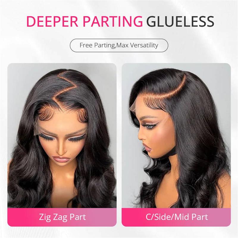 Megalook Wear Go Glueless Wigs Pre Cut 6x5 HD Lace Straight Lace Front Human Hair Wigs Bleached Tiny Knots Easy Put On Go Beginner Friendly Wig