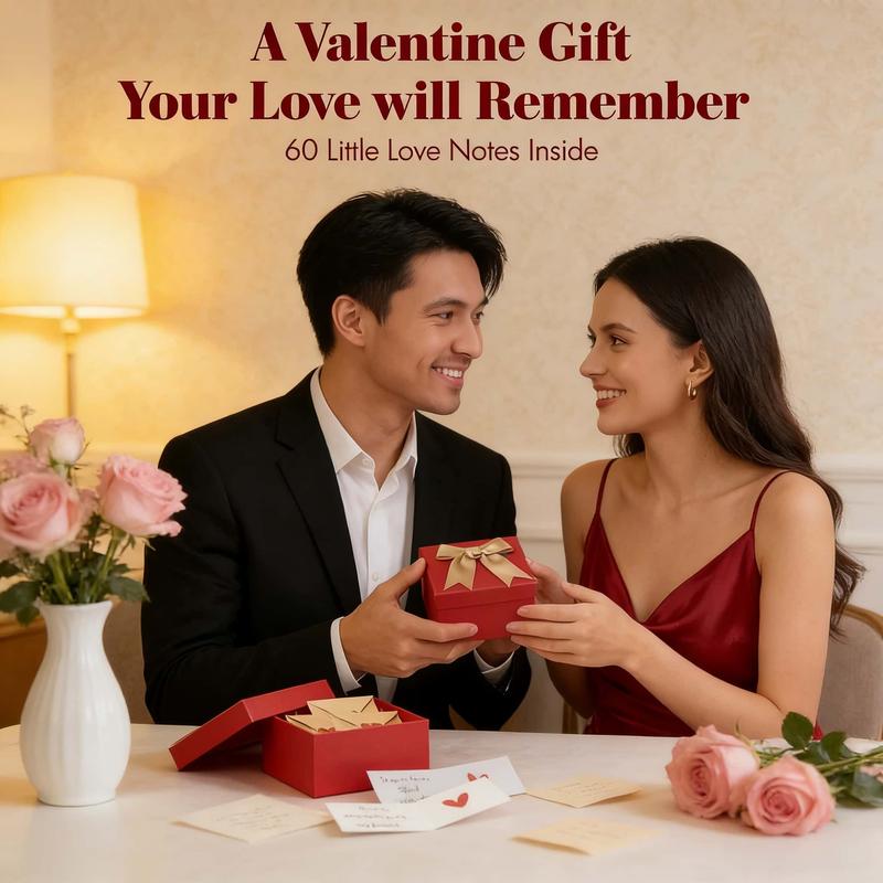 DIY Love Notes Box - Mini Blank Cards & Envelopes for Him Her - Cute Valentine’s Day Anniversary Gift for Boyfriend Valentine's Day