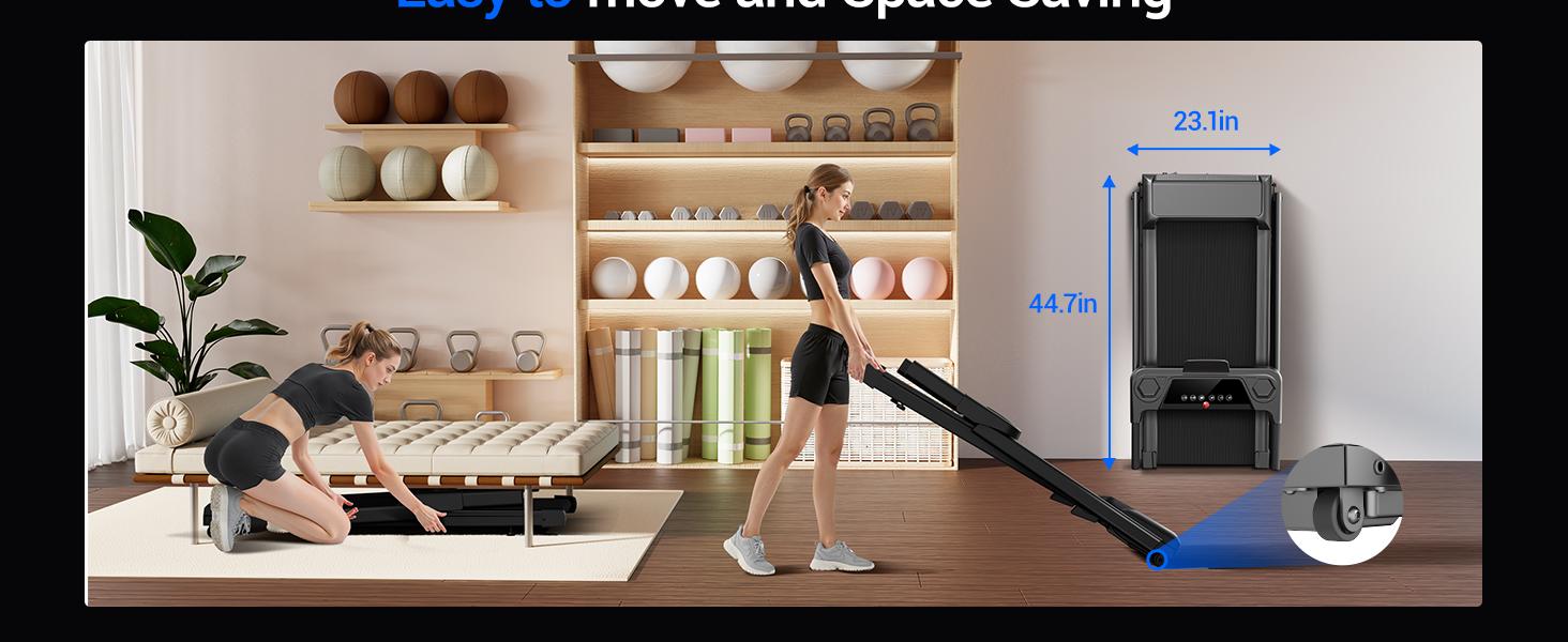 Incline Foldable Treadmill, 0.6-7MPH for Home 3.0HP Treadmills Screens Display Portable Walking Pad with Handle 300 LBS Capacity SpringStatements