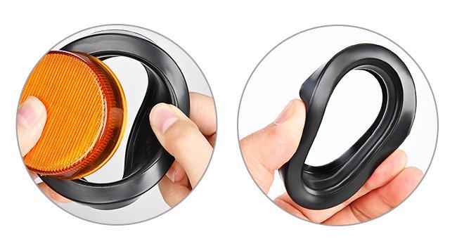 Nilight 2.5Inch Marker Light 4PCS Red Amber 13LED Marker Clearance Light Flush Mount With Plug Grommet Pigtail Hardwired DOT Compliant For 12V Truck Trailer Tractor Buses Vans Boat