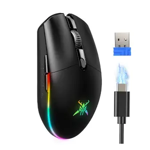 TECKNET Wireless Gaming Mouse Rechargeable - 8000 DPI, Long-Lasting 100Hrs Battery, RGB Backlit, 6 Programmable Buttons, Dual Connectivity (2.4G + USB-C) for PC, Mac, Laptop