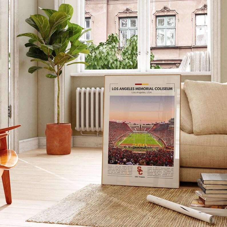 Los Angeles Memorial Coliseum Print | USC Trojans Poster | Vintage Print | Collage Football | Printable Wall Art | Travel Print