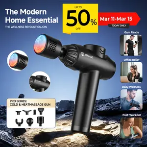 AERLANG Massage Gun with Heat and Cold Deep Tissue Percussion Massager for Pain Relief 7 Interchangeable Heads & LCD Display Travel-Friendly Gift