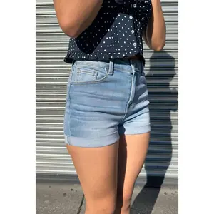 WAXJEAN Basic Denim Shorts With Rolled Cuff with Great Stretch