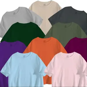 Men's Solid Color Oversized T-Shirt 100% Cotton Loose Fit Plain Basic Tee Casual Streetwear Short Sleeve Top for Daily Wear