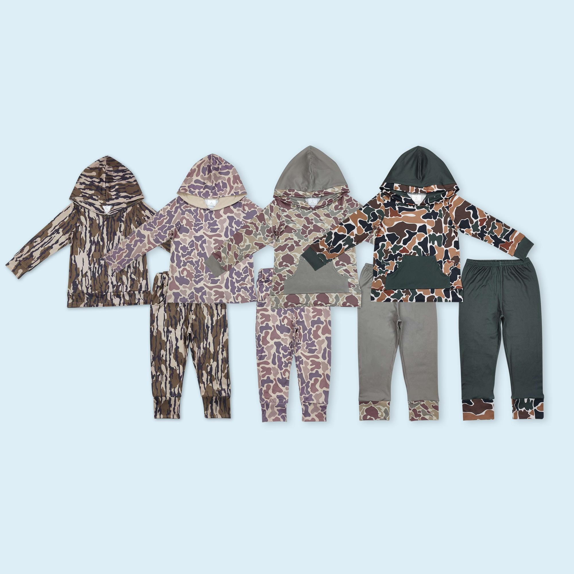 Camouflage kids boy hunting season hoodie outfits