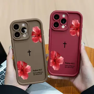 Bibical Cross Phone case for iPhone 17Pro Max Air 16Plus E 15 14 13 12 11 XR XS cases, Soft TPU, Bumper Drop Protection, Rugged Durable Back Cover, Girly Design, Perfect Gift for Girls
