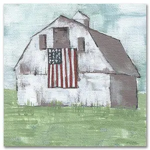 Courtside Market Old Glory or The Barn Canvas Wall Art - 16" x 16"