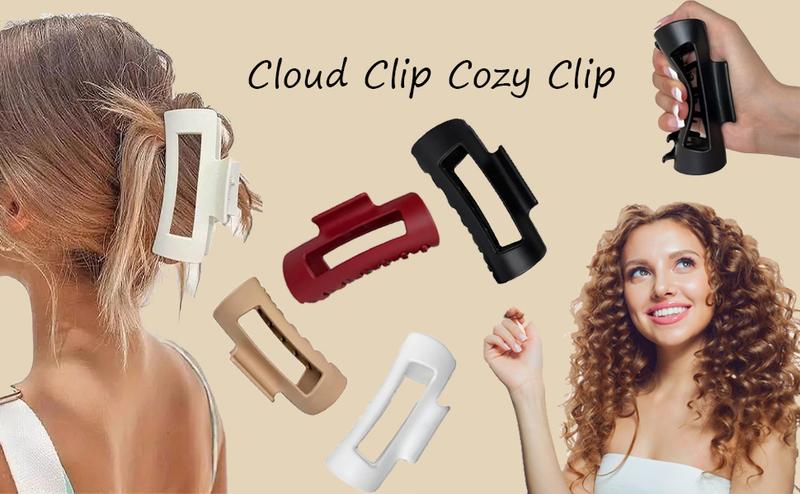 2 PCS Silicone Flexible Hair Claw Clips for Women Soft Bendable Claw Clip Scalp-Safe Soft Cloud Hairclip for Thin and Thick