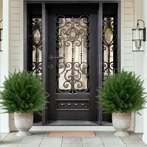 Artificial Topiary Bushes for Outdoors with Spike, Boxwood Ball Fake Shrubs UV Resistant Faux Plants for Indoor Outdoor Fall Thanksgiving Halloween Decor (Upgraded Artificial Topiary)