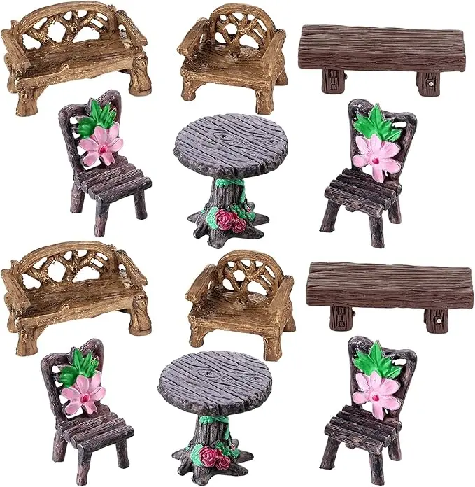 12pcs Fairy Garden Accessories,  for Home and Garden Decoration Art Deco Style Resin Fairy Garden Accessories Animal Statues for Micro Landscape- No Electricity or Battery Needed ﻿ bathroom