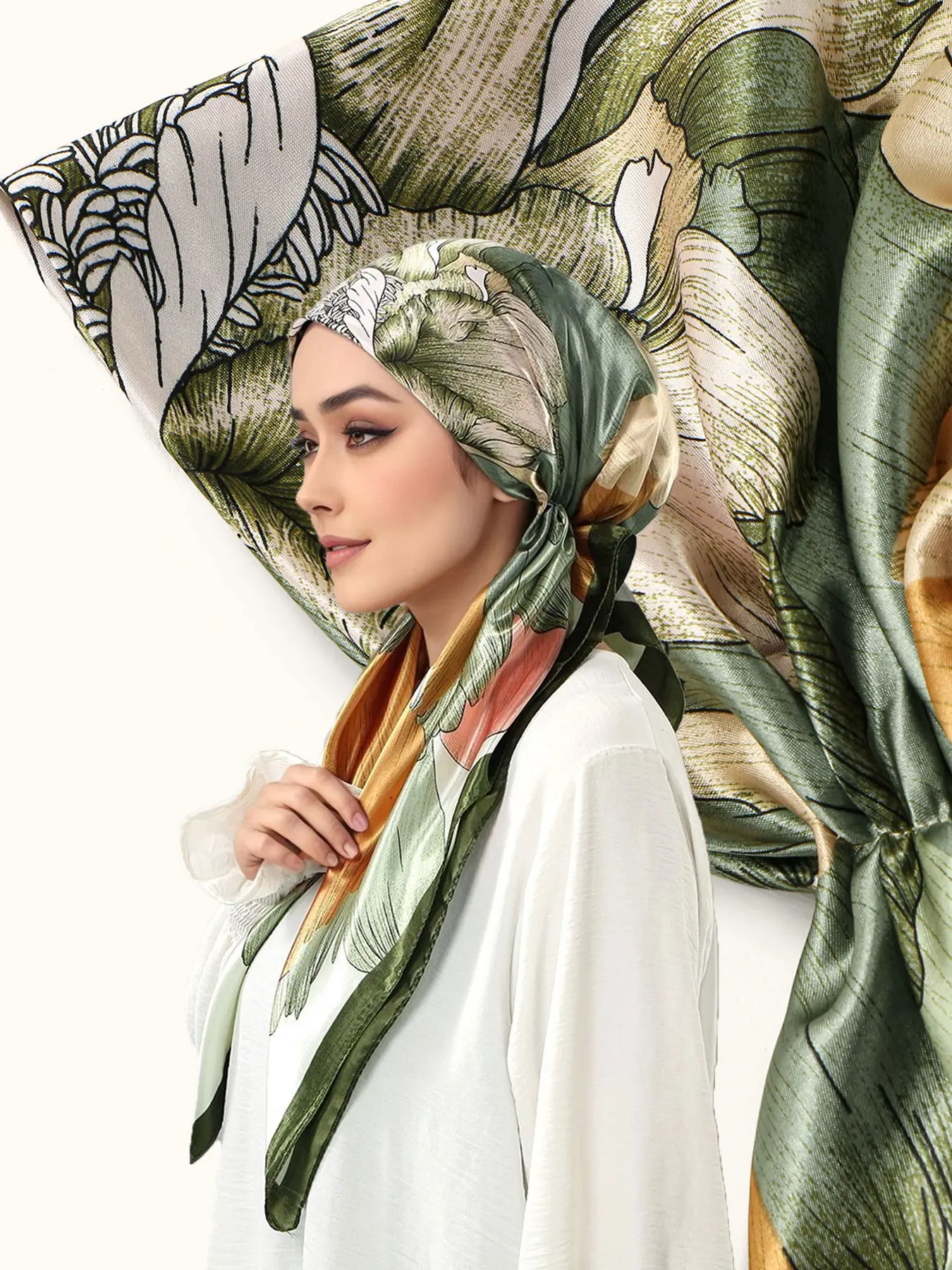 Elegant Satin Hijab Scarf, Soft Breathable Fabric, Easy Sweat Absorption, Perfect for Daily Wear, Elastic Fit Design