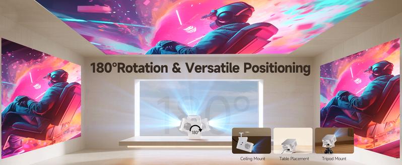 Magcubic HY350Max Android 14 Smart Projector with 4K 8K Support, Mini Projector with Wifi6 and Bluetooth5.4, 900ANSI, Auto Focus & Obstacle Avoidance 1080P Portable Movie Proyector for Home Outdoor