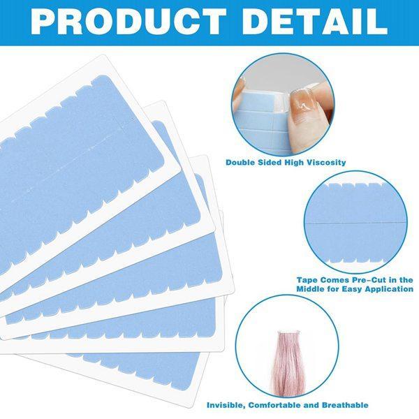 Hair Extension Tape Double Sided Adhesive Tape for Human Hair Extensions Replacement Stickers 20 Sets Blue High-Quality Durable Easy to Use Hair Extension Tape Double Sided Adhesive Tape for Human Hair Extensions Replacement Stickers 20 Sets Blue High-Quality Durable Easy to Use