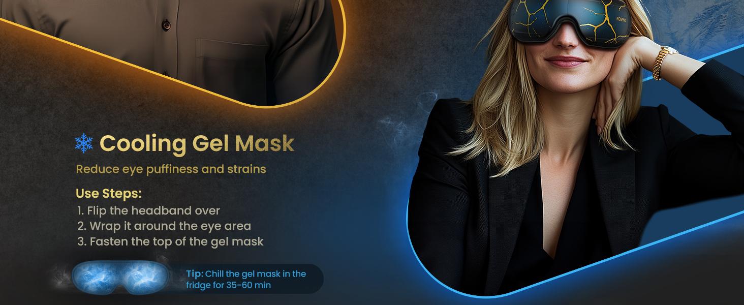 RENPHO Eyeris Kintsugi Voice Control Eye Massager with Heat and Cooling, Ice Gel Pack Spring Glow Up Birthday Gifts, Eye Mask for Relaxation Gift Choice for Man Women