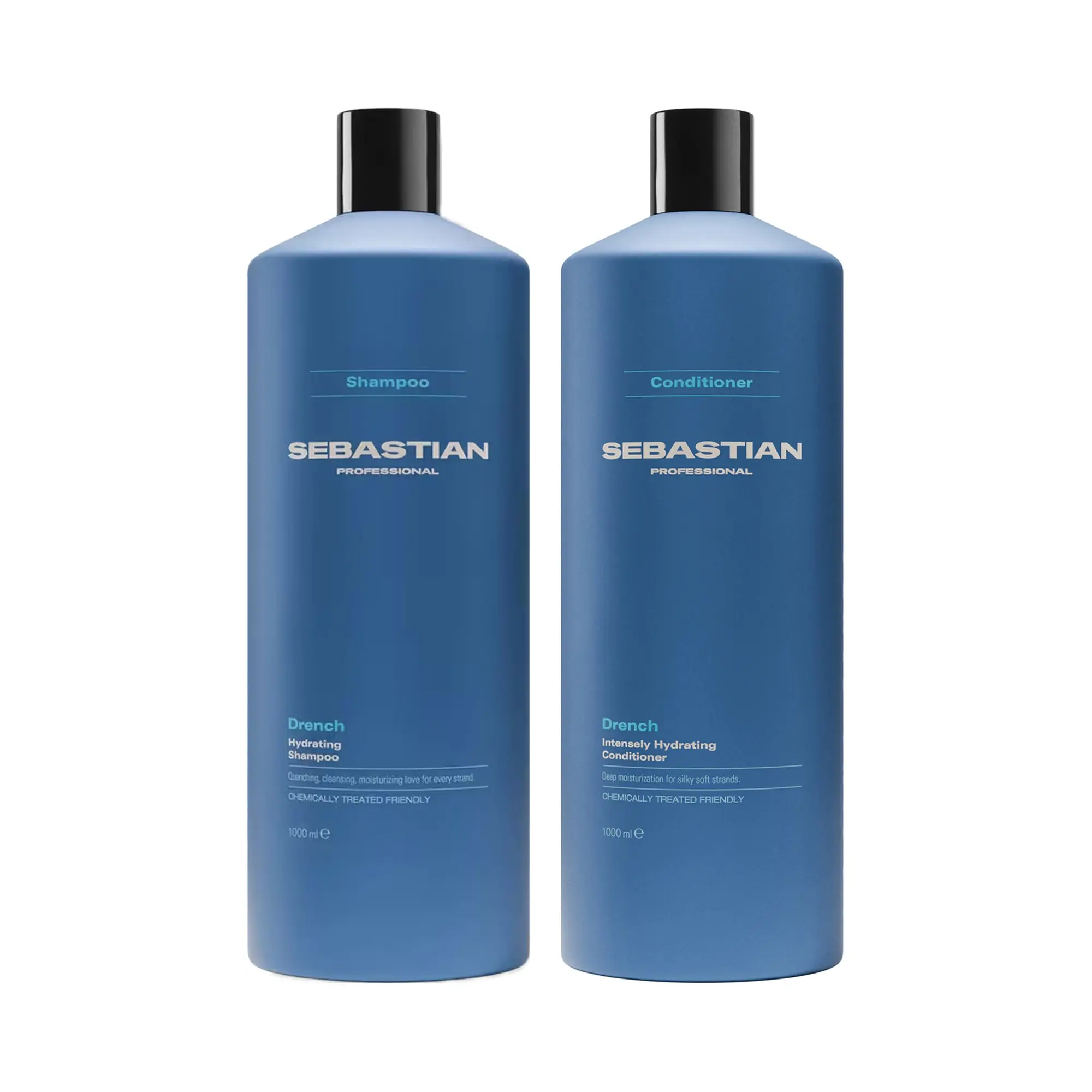 Sebastian Drench Haircare Shampoo & Conditioner Liter Duo Set, Hydrating Moisturizing Formula for Dry Hair - Restores Moisture, Tames Frizz