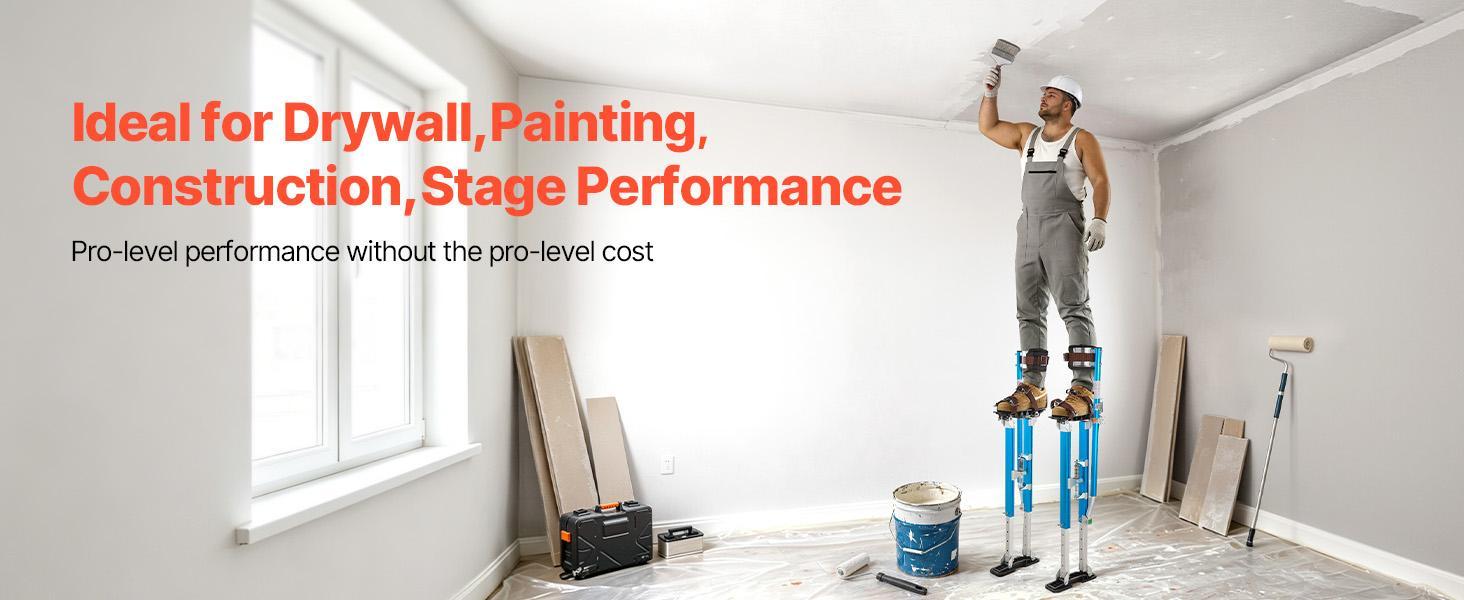 【SummerFinds】VEVOR Drywall Stilts for Painters & Cleaning, Aluminum Sturdy Structure, 24.2-40.3 in Adjustable Height, 228 lbs Load Capacity, Non-Slip Rubber Feet, Dual Spring Shock Absorption, Comfortable Leg Straps, 3-Level Heel Brackets, Blue 【SummerFinds】VEVOR Drywall Stilts for Painters & Cleaning, Aluminum Sturdy Structure, 24.2-40.3 in Adjustable Height, 228 lbs Load Capacity, Non-Slip Rubber Feet, Dual Spring Shock Absorption, Comfortable Leg Straps, 3-Level Heel Brackets, Blue