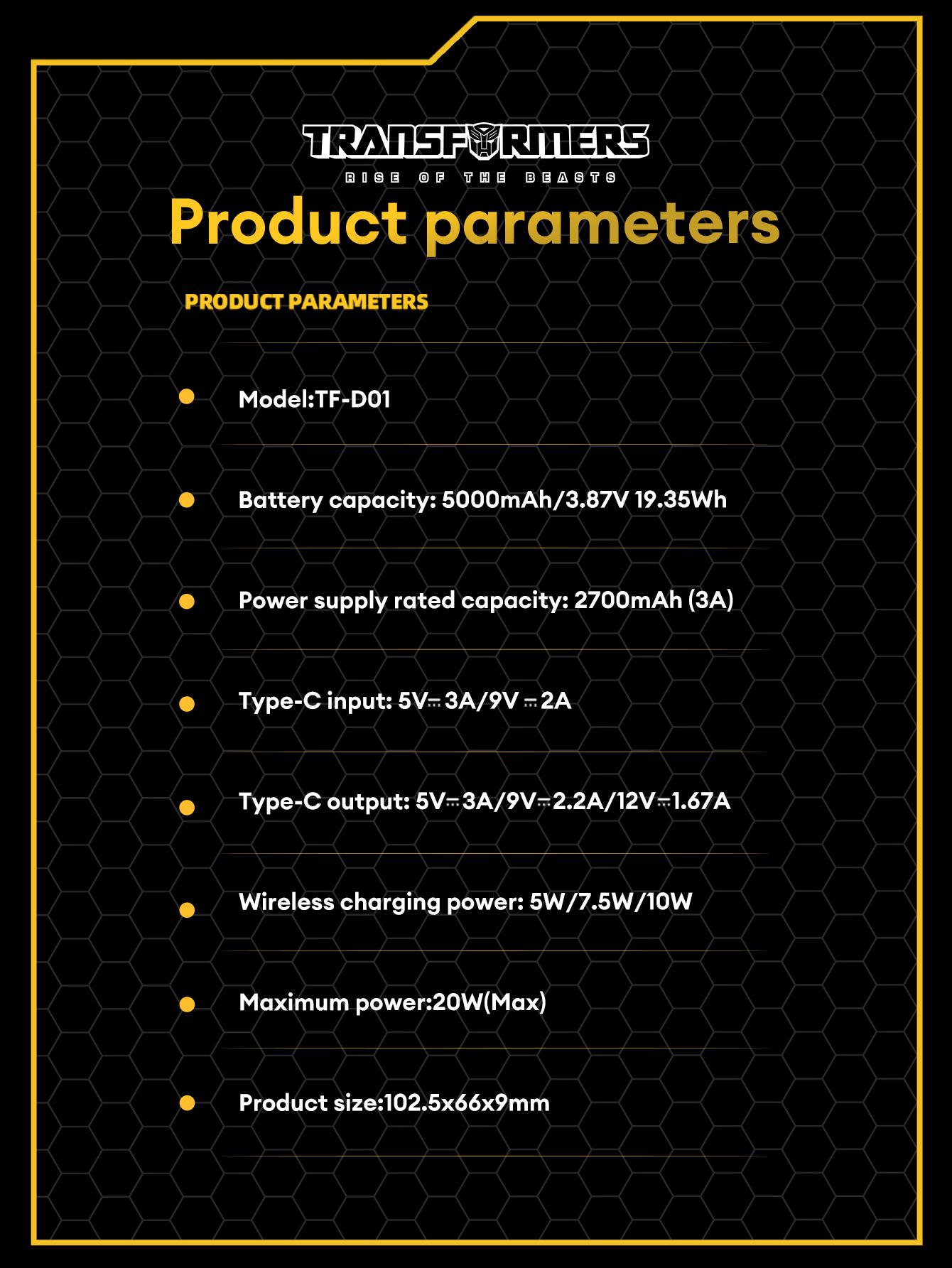 Transformers TF-D01 5000 mAh Mobile Power Bank