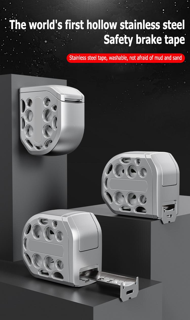 16/25FT Retractable Tape Measure Stainless Steel Measuring Tape With One sided Scale Waterproof Portable AutoLock Ruler With Magnetic engineer tape