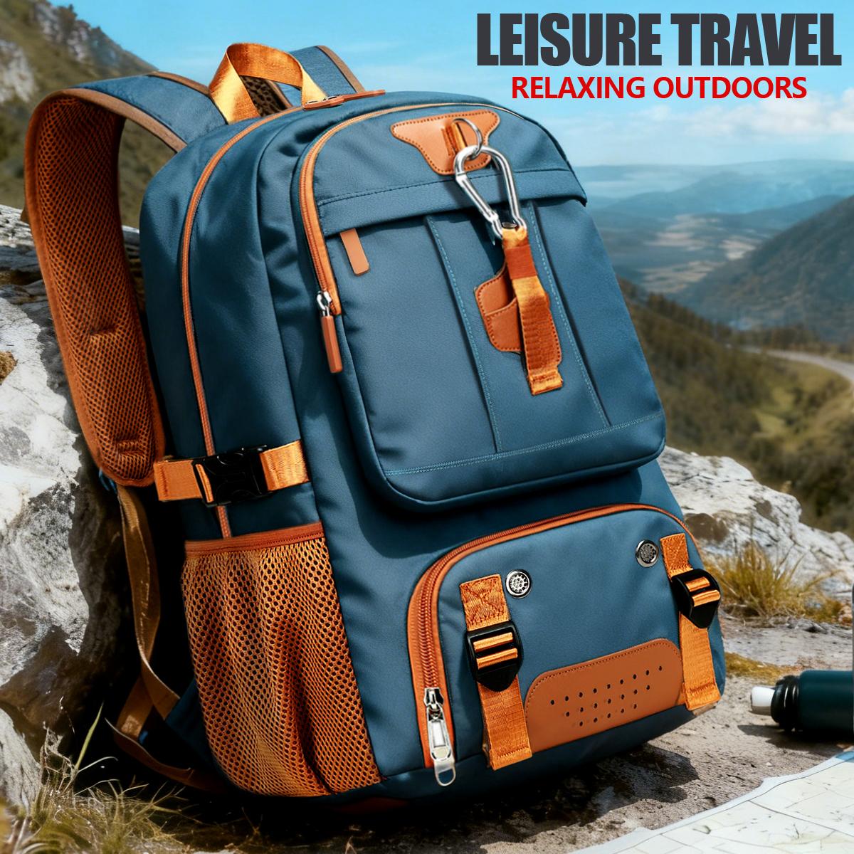 Simple Style Backpack with Multiple Compartments Business Notebook Travel Bag, Unisex Casual Design Lightweight Zipper Luggage Backpack with Shoe Compartment College Style Backpack Large Capacity Youth Backpack Suitable for High School & Middle School Stu