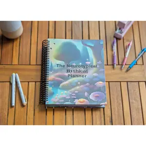 NeuroMythical ADHD Planner – Undated Weekly & Monthly – Spiral Hardcover 8.5x11, Habit/Mood Tracker