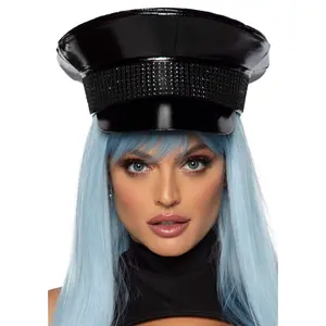 Rhinestone Trimmed Military Hat Rhinestone Trimmed Military Hat