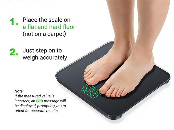 OVUTEK Bathroom Scale for Body Weight, Highly Accurate Digital Weighing Machine with LED Display, 400lb Healthcare Weight Scale Weighing