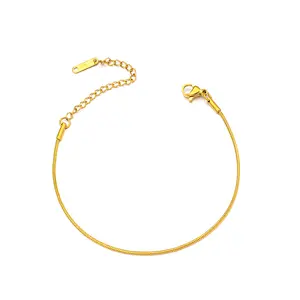 Dainty Gold Snake Chain Bracelet Minimalist Everyday Staple Ultra-Thin 1mm Stainless Steel Adjustable 17cm + 5cm Extender Hypoallergenic Waterproof #GoldBracelet #MinimalistJewelry