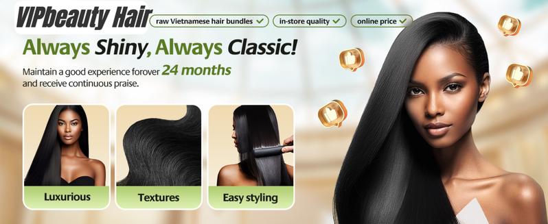 VIPbeauty Raw Bundles Human Hair Straight, No Tangle Shedding, Keep Texture Silky Soft After Multiple Washes, 16A Raw Indian Hair Bundles , Triple Lifespan 3X