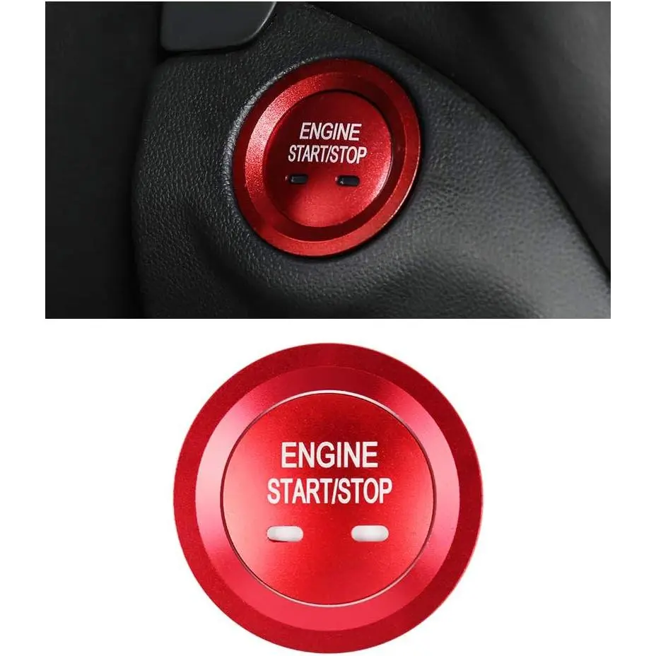 Sturdy Self-Adhesive Ignition Button Decals & Caps Set for Chevy Models - Chevrolet Equinox, Malibu, Sonic, Traverse, Trax, Tool-Free Easy Install, Durable Car Interior Accessories for Car Enthusiasts