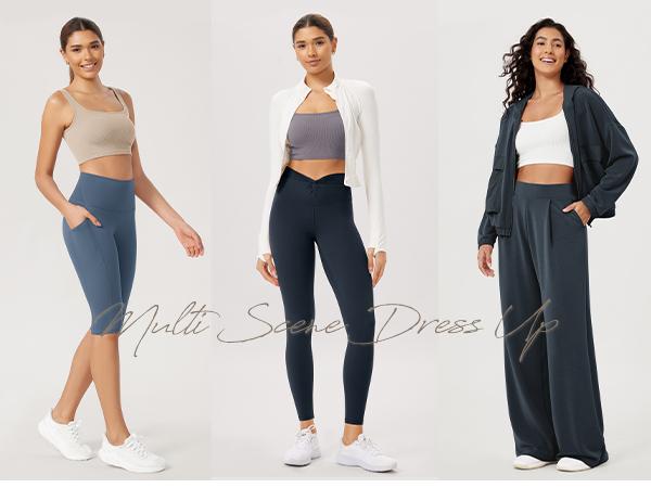 ODODOS 3-Pack Seamless Square Neck Crop Tank for Women Ribbed Knit Soft Low Back Cropped Tops