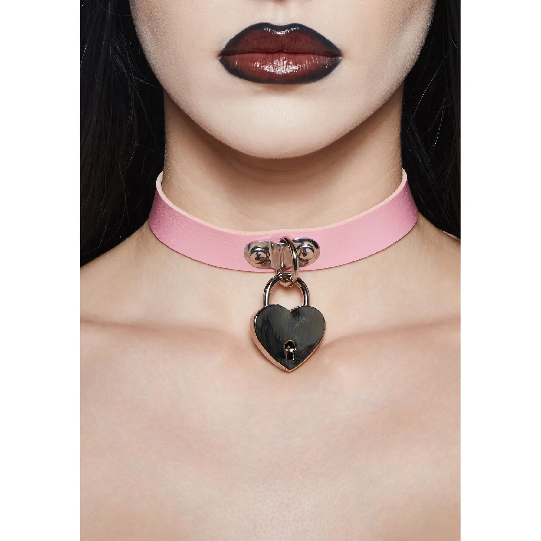 Unlock Me Heart Choker - Pink