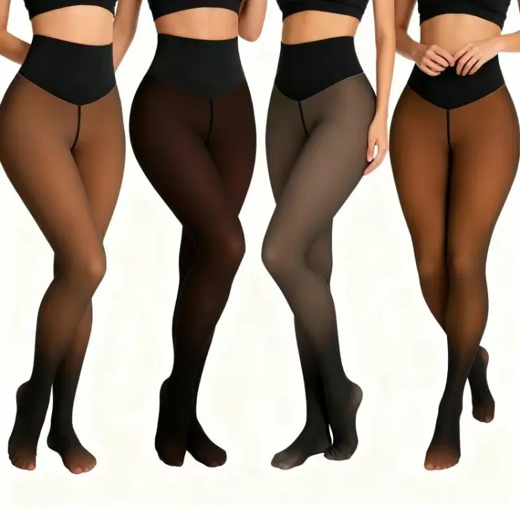 2026 NEW COMPRESSION BAND &ONE SEAM OPTION! THE ORIGINALMAGIC FLEECE LINED LEGGINGS -M TO 3XL - 3 SHADES-CLOSED FOOT -Fleece Tights Available in Plus Size andLight to Brown Fur Womenswear Basic Smooth Chic